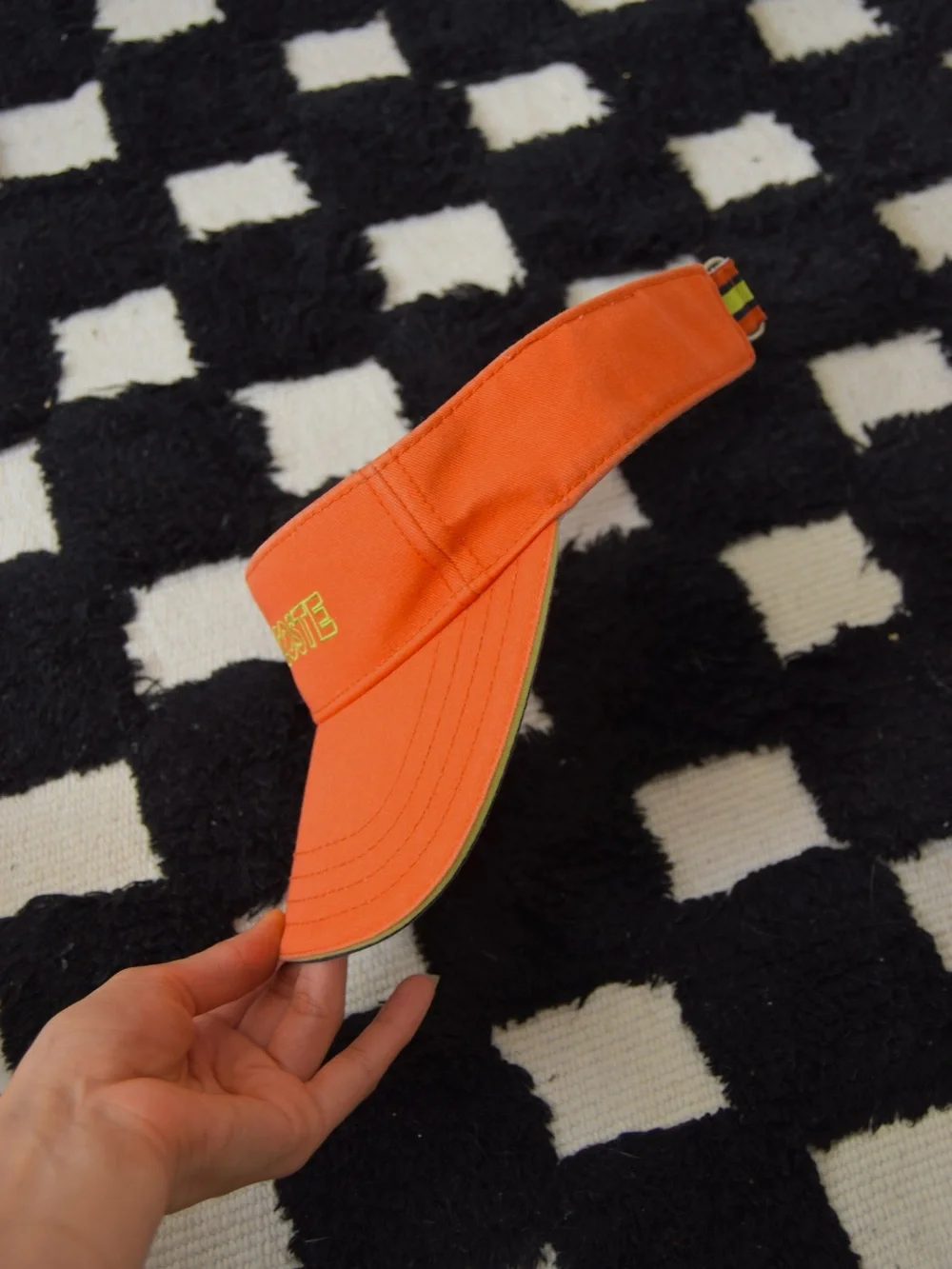 Lacoste Orange Visor with Lime Green Logo